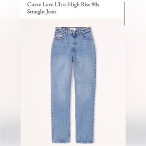 abercrombie & fitch curve love the 90’s straight ultra high rise jean